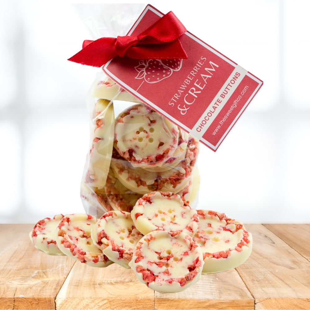 Strawberries & Cream Chocolate Buttons