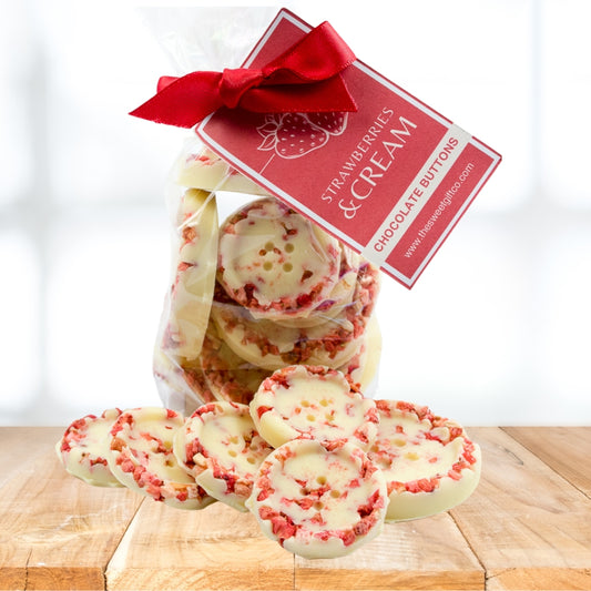 Strawberries & Cream Chocolate Buttons